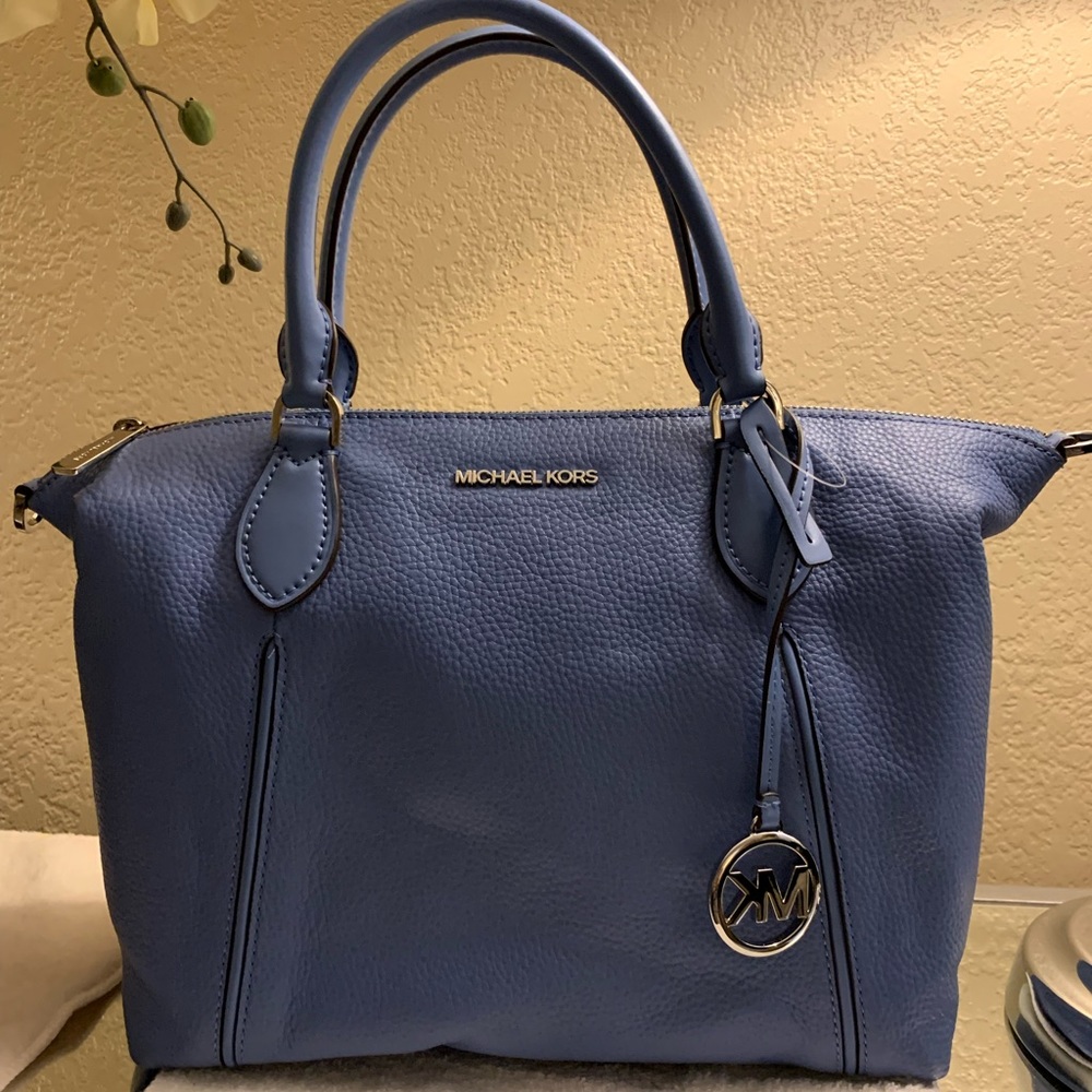 Michael Kors Lenox Pebble Leather Shoulder Bag Crossbody Satchel Purse
